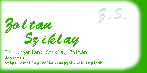 zoltan sziklay business card