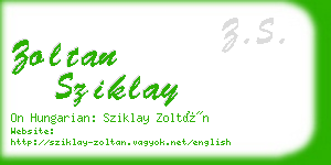 zoltan sziklay business card